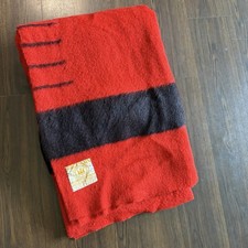 Vintage Hudson Bay Blanket 4 Point Red Scarle...