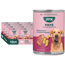 Jinx Premium Wet Dog Food Cans - Beef Pate - Grain-Free 13 Ounce (Pack of 12)  4.58 per gallon