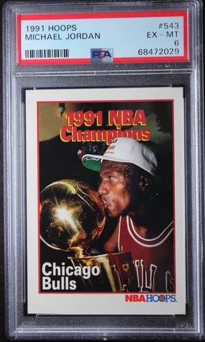 1991 Hoops Michael Jordan 1991 NBA Champions Card #543 PSA 6