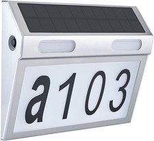 Solar House Numbers for Outside Light Up - 3 Adjustable Color Temperatures 6000