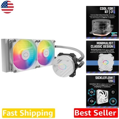 White 240mm AIO CPU Cooler | Patented Gen S Pump | ARGB PWM | Easy Install