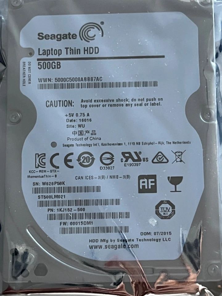 Seagate Laptop Thin HDD 500GB 2.5" SATA  6Gb/s ST500LM021 - Brand New Sealed - Image 2 of 3