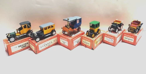 1960s RAMI JMK France Lot of 6 Diecast Cars in Boxes