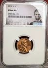 MS66 RD 1958-D Lincoln Wheat Cent Penny NGC Special Lbl *3362