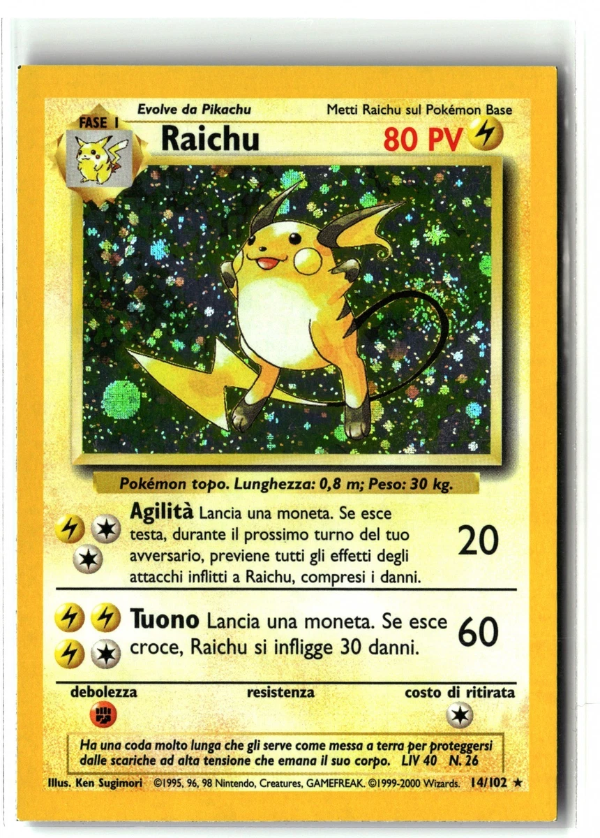 25+ Raichu Pokémon TCG Base Set Individual Collectible Card Game