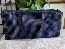 Stricken/Nähen/Häkeln/Zubehör Tasche groß mit Griffen blau Kunststoff innen