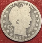 1897-O Barber Quarter. Toned. Free Shipping