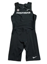Nike Arkansas Razorbacks Team Issued Track Elite Speed Suit Mens M Unitard Grey