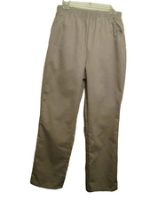 Vintage CHIC Womens Pull On Pants Khaki Beige HI-Rise Pockets Cotton Size 12 Avg