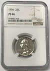 1956 25C Proof Silver Washington Quarter Dollar - NGC PF66