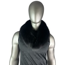 Men s BLACK FOX Collar, 30 L, Certified Vintage Fur