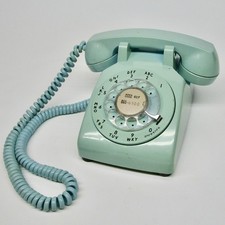 Vintage Bell System Western Electric rotary phone telephone turquoise blue green