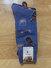 NEW Panama Jack Cigar/ Whiskey  Mens Crew Socks 2 Pack Blue Size 8-12