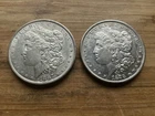 US Morgan Silver Dollars 2 coins circulated details Pre 1904 Lot S9