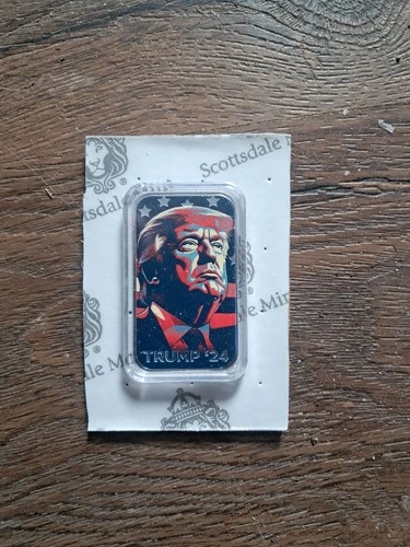 1 oz Colorized Scottsdale Donald Trump  2024 Campaign Silver Bar (New)