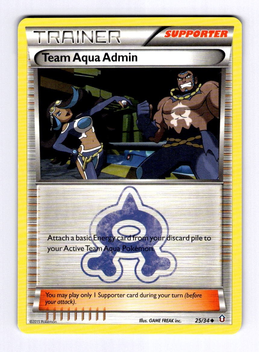 Team Aqua Admin Double Crisis #25 (2015) Uncommon NM Pokemon