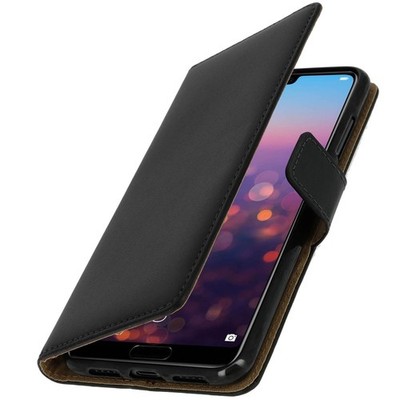 Huawei P20 Pro Cover aus Kunstleder mit Standfunktion & Kartenfach   Schwarz