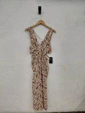 Women's Justify White Plant Print Summer Dress Size L w/ Hanging Tag