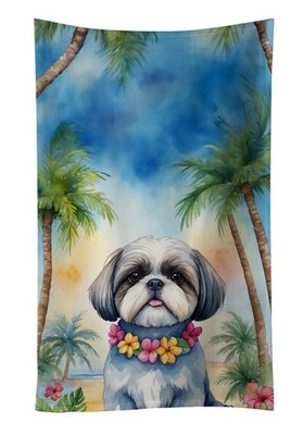 Shih Tzu Luau Kitchen Towel Dish Cloths Guest Hand Towel Decorative Bathroom