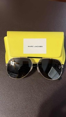 MARC JACOBS Aviator Sunglasses Gold Frame Black Lens MARC 673/S 61mm