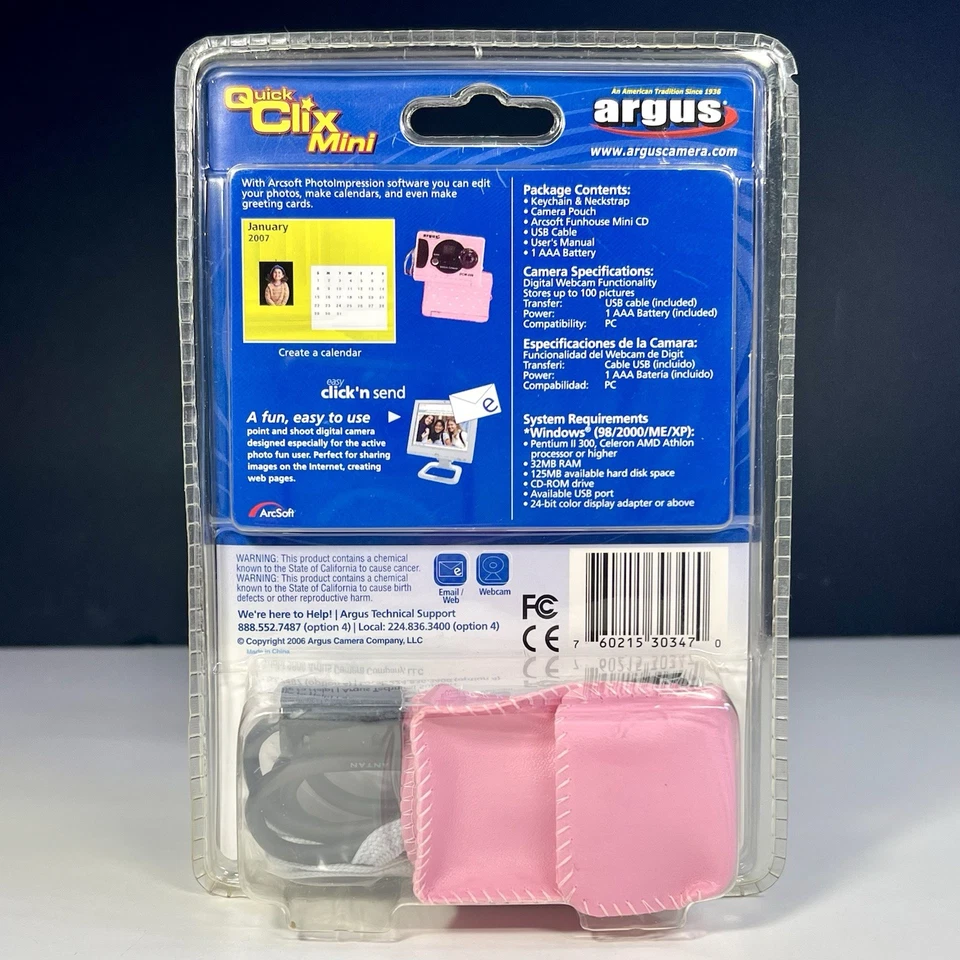 Retro Argus Pink Quick Clix Mini Digital Camera Keychain WebCam DCM-099 Y2K NEW - Image 4 of 4
