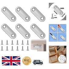 6 Pcs  Stainless Steel Flat Fixing Brackets with 12 Screws - Easy Install