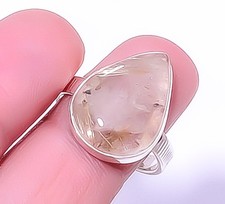 Golden Rutilated Quartz - Bahia 925 Sterling Silver Ring s.9 R5823-51