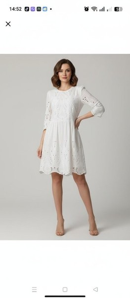 Women Falmer Heritage Dress White Cotton S
