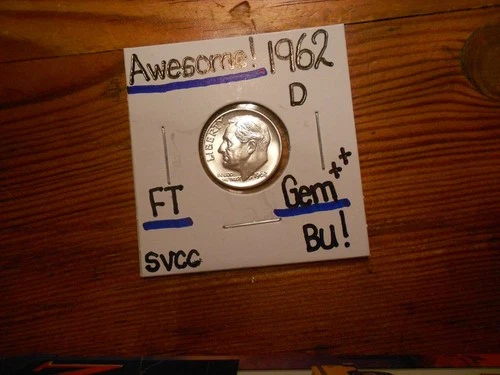 1962D Roosevelt Dime Gem BU++ AWESOME!!! PQ!!!! Full Torch!!!!!