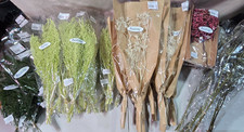 BULK DRIED FLOWER - 40 BUNDLES - Long Stem Bouquets Wedding Crafts Gift DIY NEW