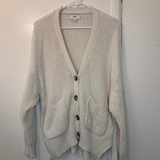 Aerie Oversized Chunky Shaker Stitch Cardigan in Cream - Size M