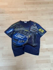 Vintage 2005 NASCAR Jimmie Johnson Lowe’s Car AOP T-Shirt Size Large