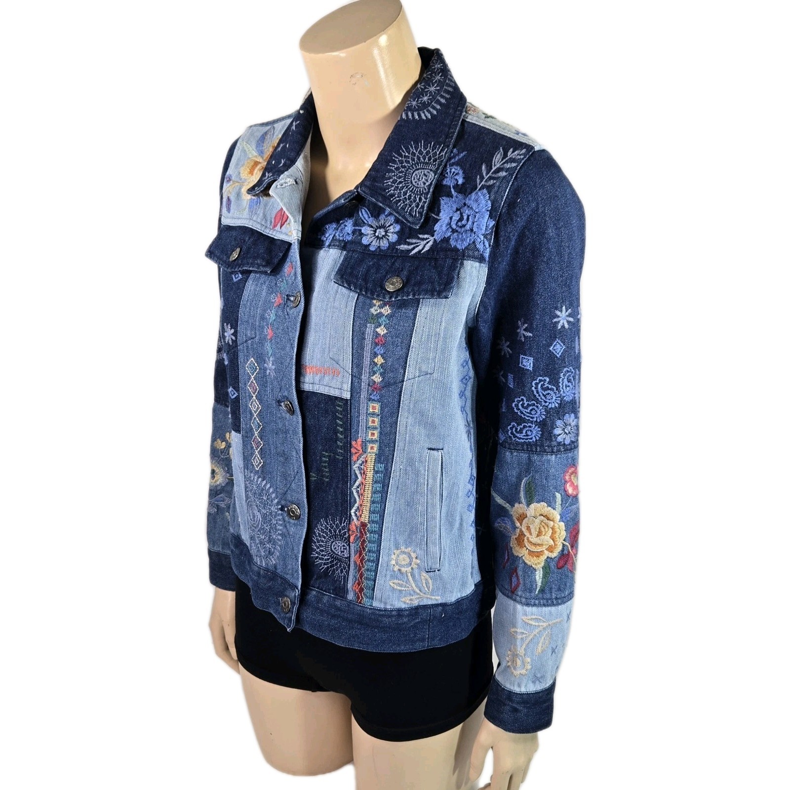 Johnny Was Workshop Taryn Patchwork Embroidered  … - image 2