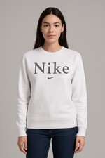 Nike Swoosh Retro Crewneck Women s Sweatshirt White FN3654-063 Size Small
