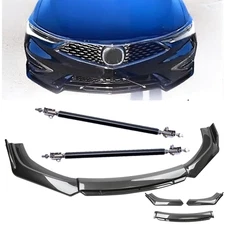 For Acura ILX 13-22 Carbon Fiber Black Front Bumper Lip Chin Body Kit Spoiler