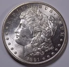 1891-S $1 Morgan Silver Dollar Unc. details