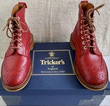 Stivali da stiva Junya Watanabe CDG MAN x Tricker’s in pelle anilina rossa UK 7 US 8 $695