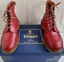Junya Watanabe CDG MAN x Tricker’s Red Aniline Leather Stow Boot UK 7 US 8 $695