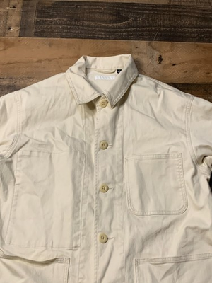 #ad #ad Uniqlo Jacket Mens Small Beige Tan Cotton Chore Coat Shirt Jacket Workwear $34.99