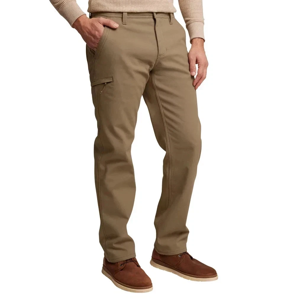 Weatherproof Men’s Fleece Lined Stretch Pants Warm Winter Casual Straight Fit