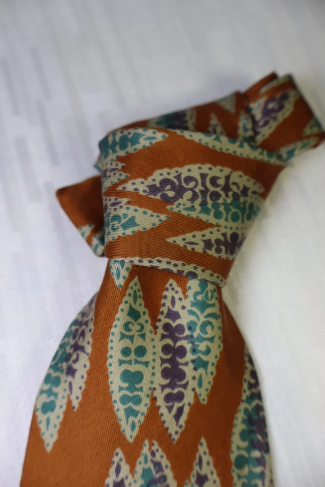 Gravata Les Copains 100% seda feita na Itália retrô vintage - Imagem 3 de 4