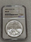 2009 Silver Eagle  NGC MS 69 Brown Label ~ PRISTINE ~ NO SPOTS (234)