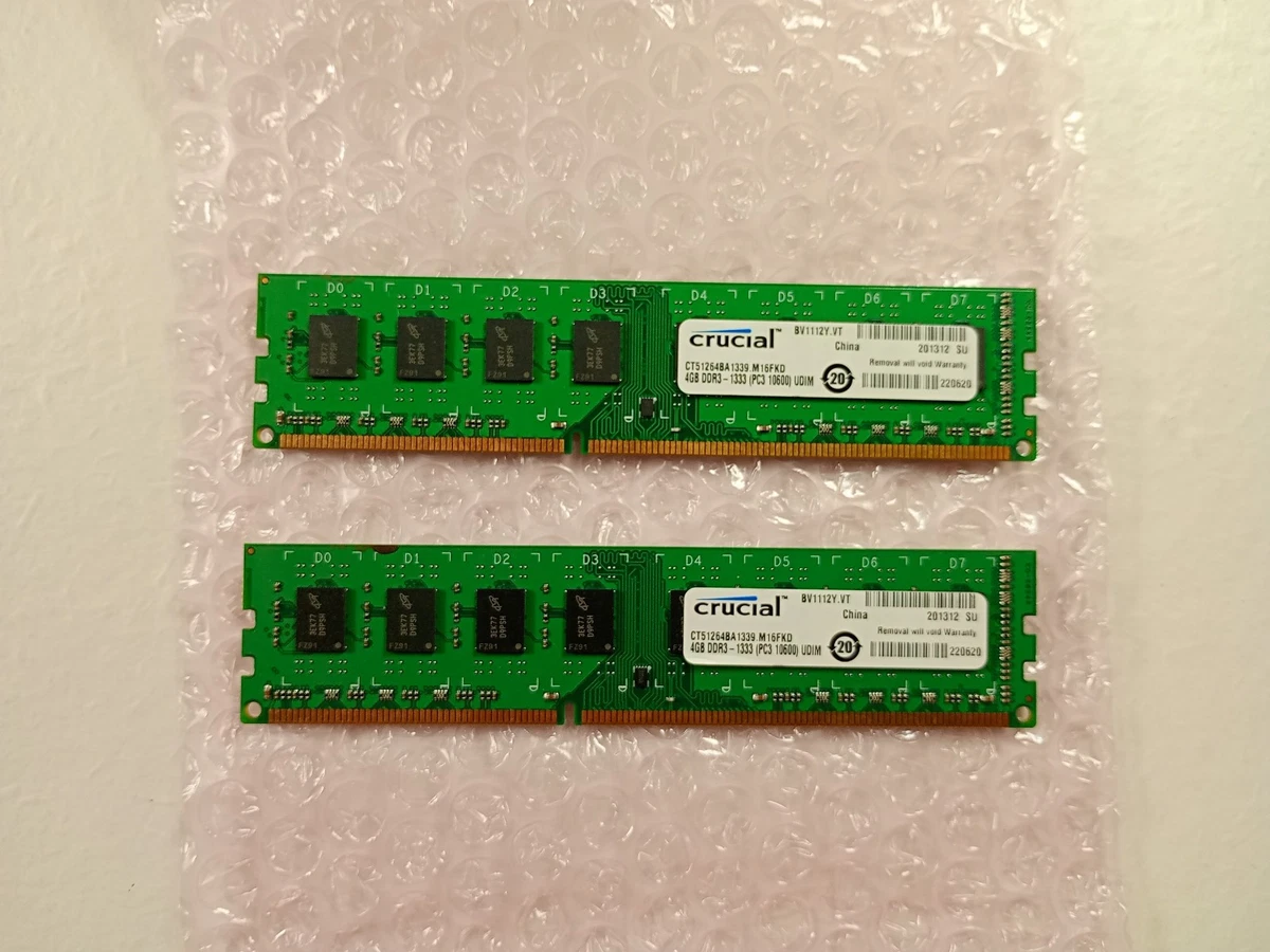 8 GB De RAM DDR3 Kit (2X4GB) PC3-10600 1333MHz UDIMM 2RX8 1.5V CL9 Mémoire RAM Pour Système - Foto 7