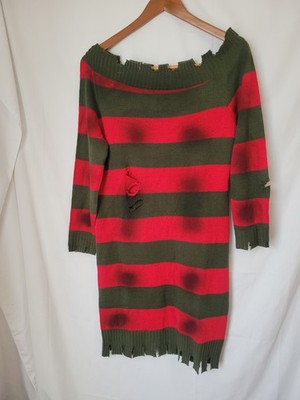 red and green striped sweater dress Amazon.com: Kenischcos Red and Green Striped Sweater Dress with Hat Glove Adult Women Krueger Costume Halloween Cosplay Outfit : Clothing, Shoes & Jewelry
