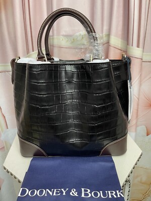 Dooney Bourke Oakdale Crocodile Embossed Brenna Bag Black  display picture 1
