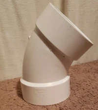 Mueller Industries. 4" PVC DWV 45° Elbow 1/8 Bend Hub to Hub  Model K04270I .