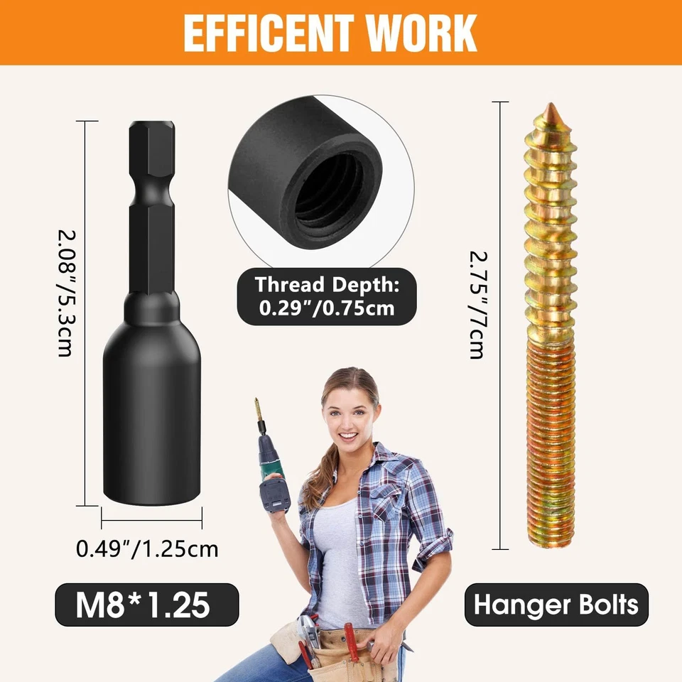 Table Leg Corner Bracket with Hanger Bolt Driver Strong Support Repair Dining - Image 3 of 4