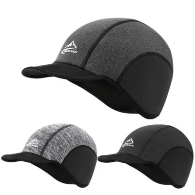 Casquette doublée de vélo avec visière, chapeau de cyclisme pare-vent, thermique - Photo 1/4