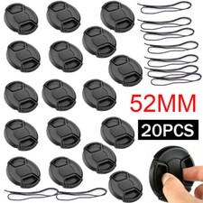 20Pcs 52mm Snap-On Lens Cap for Canon Nikon Sony Pentax Fujifilm Lense