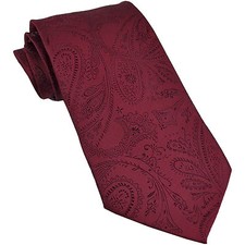New polyester Men's Neck Tie only Paisley Burgundy Wedding Prom Party Work